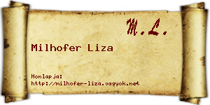 Milhofer Liza névjegykártya